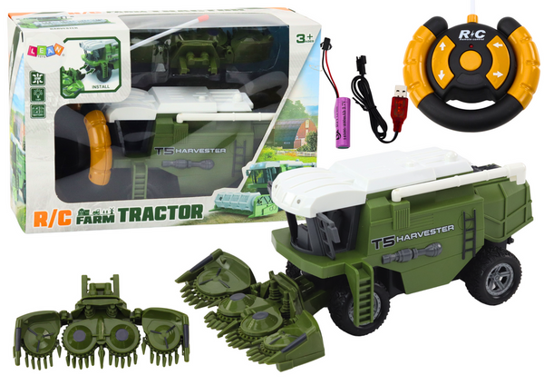 RC Agricultural Combine Harvester Remotely Controlled Agricultural Machine Green