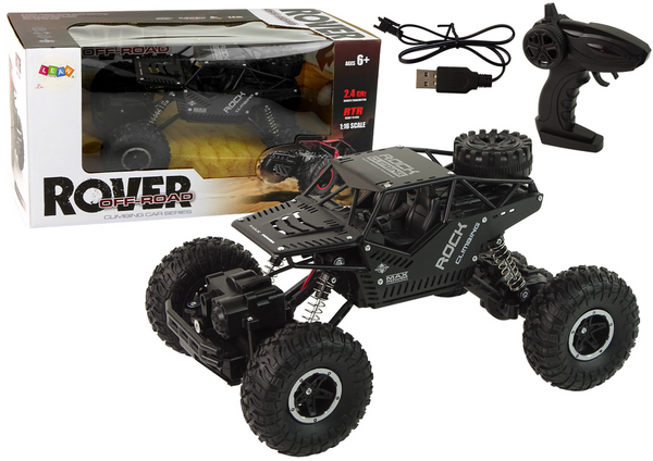 RC Rover 1:16 Car Black Remote Controlled Vehicle