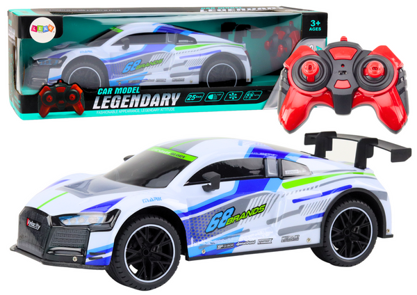 RC Sports Car 1:10 25km/h Lights White