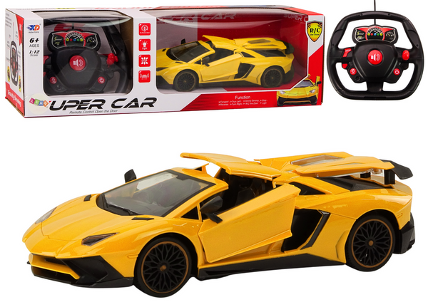 RC Sports Car 1:12 Openable Door Yellow