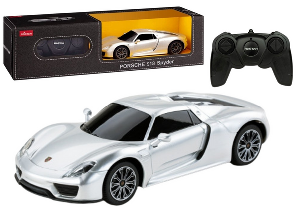 RC Sports Car 1:24 Remote Controlled Porsche 918 Spyder Silver