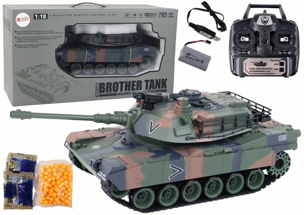 RC Tank 1:18 Cannon Smoke Shield Sounds Moro