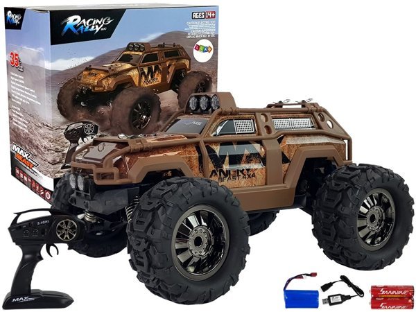 Rally Car Remote Controlled Brown 2.4G 1:18 35 km/h Speed Control