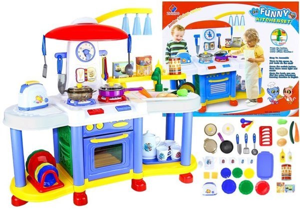 Realistic Roleplay Kitchen Set With A  Working Tap With Water 30 PCS