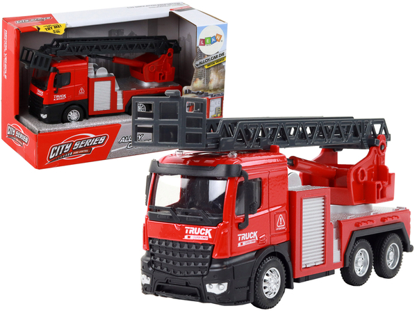 Red Fire Truck With Extendable Ladder Boom