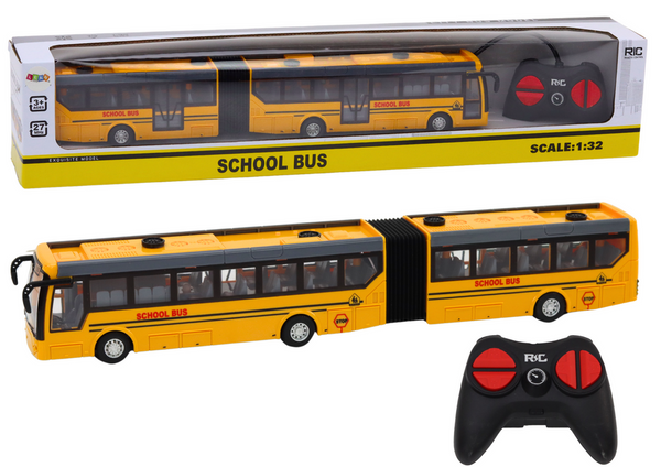 Remote Control Articulated RC School Bus 1:32 Yellow