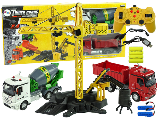 Remote Controlled Crane R/C Construction Machinery Set Concrete Dump Truck