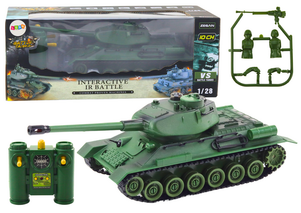 Remote Controlled Military Tank RC 1:28 Rotating Turret Green