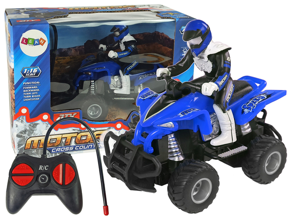 Remote Controlled Quad Blue 27 Mhz 1:16 with Batteries