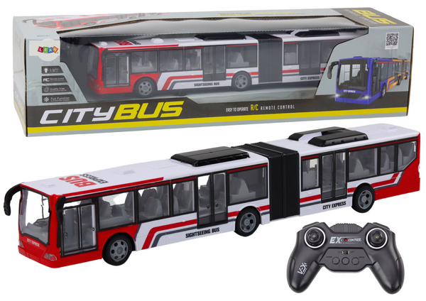 Remote Controlled RC City Bus Red and White