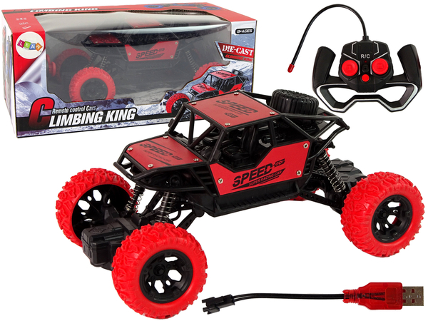 Remote Controlled Terrain Car R/C 1:18 Red.