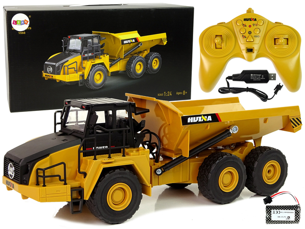 Remote-controlled 1:24 Huina Yellow Lifting Tipper Trailer