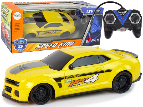 Remote-controlled R/C Sports Car 1:24  Speed King Yellow