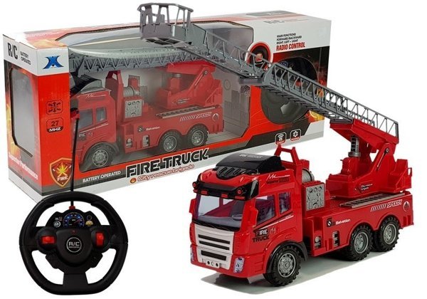 Remote-controlled fire engine with ladder