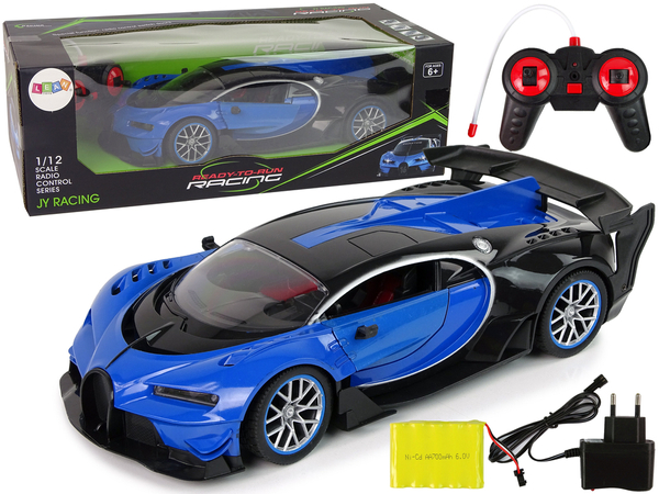 Remote-controlled sports car LED front lights + R/C remote control