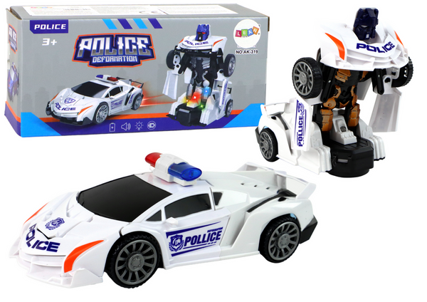 Robot Car Police White 2in1 Transformation