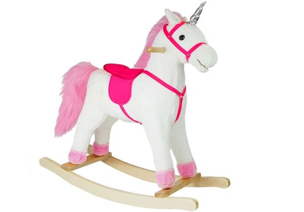 Running Horse Unicorn White Sounds Moves Snout Tail 74 cm