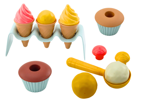 Sand Set Ice Cream Wafers Cupcakes Spoon 13 El