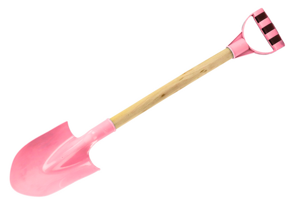 Sand Shovel Wooden Handle Pastel Pink 60cm