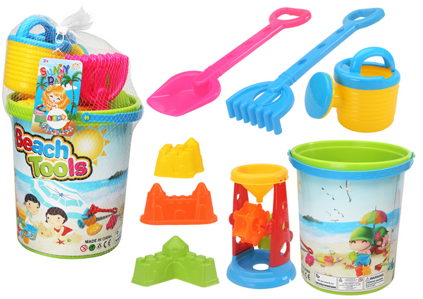 Sand Toy Set, Bucket, Grinder, Watering Can, Colorful Molds