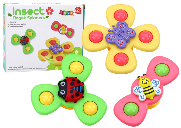 Sensory Toy Spinners Bee Ladybug Butterfly Suction Cups