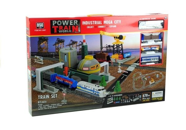 Set Of Trucks Train Industrial Factory 670 cm 61 Elements
