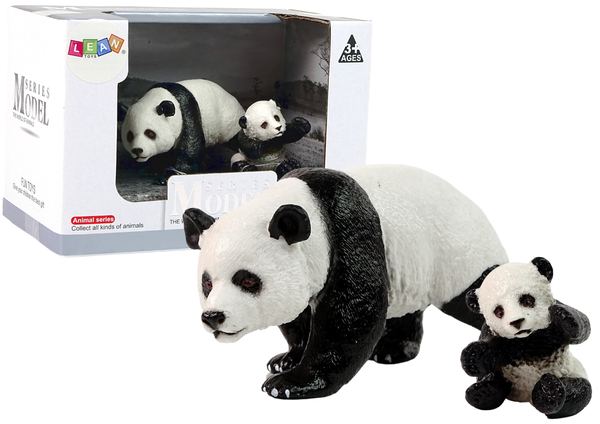 Set of 2 Panda Figures with a Young Panda  Animals of the World Series