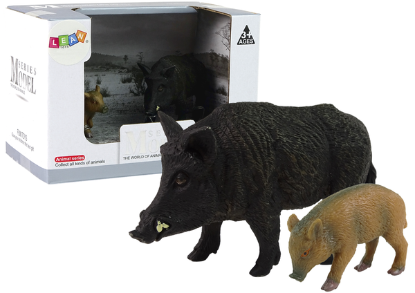 Set of 2 figurines Wild boar with young  Forest Animals series