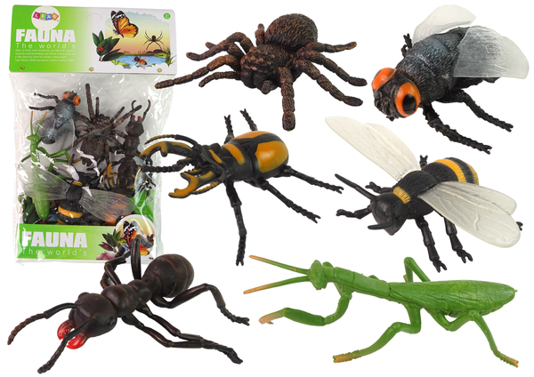 Set of 6 Insect Figures Insect Spider Bee