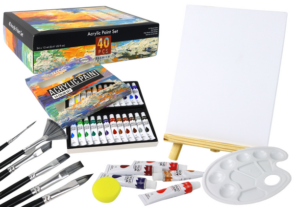 Set of Acrylic Paints and Accessories 40 Colors