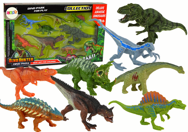 Set of Dinosaur Figurines 8 pieces Colorful