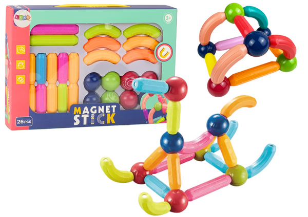 Set of Magnetic Construction Bricks 26El Colorful