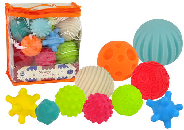 Set of Sensory Balls for Baby 10 Pieces Shapes Colours