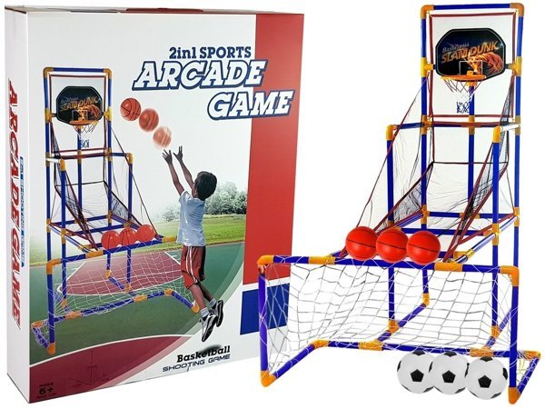 Set of Sports Games 2 in1 Basketball Football Three Balls Accuracy