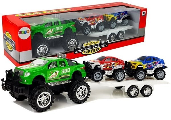 Set of Vehicles Friction Off-road Cars Green