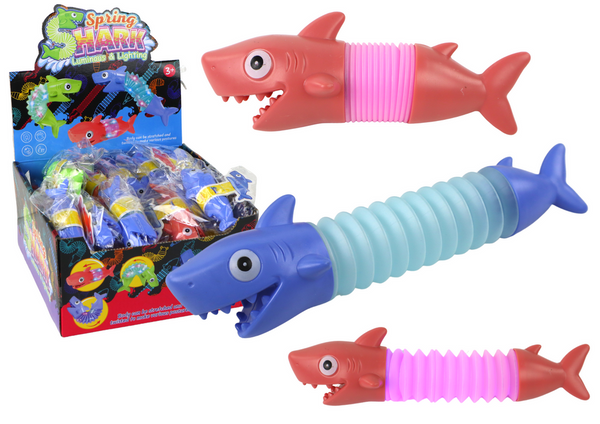 Shark Stretching Antistress Glowing Pop Tube