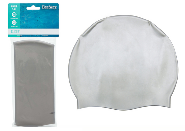 Silver Bestway 26006 Silicone Bathing Cap