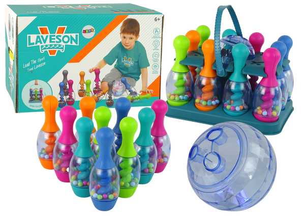 Skill Game Bowling With Balls Iridescent Ball Stand