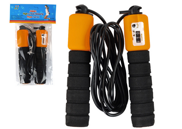 Skipping Rope Black and Orange With Counter 280 cm Fitness Adjustment