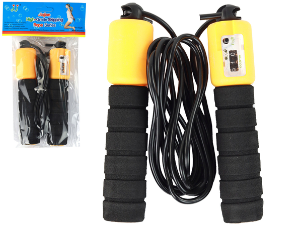 Skipping Rope Black and Yellow With Counter 280 cm Fitness Adjustment