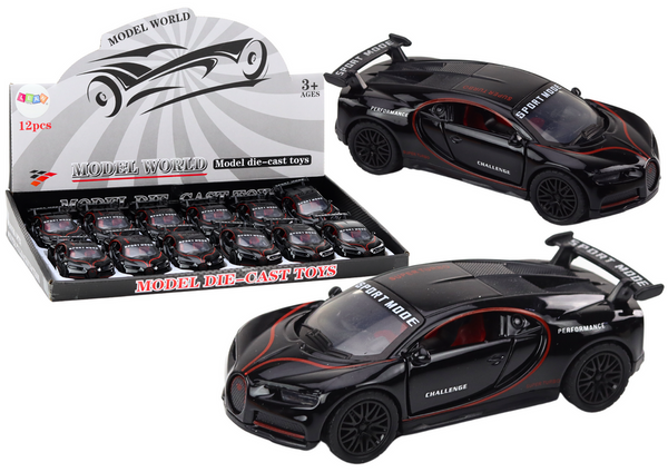 Sports Car Car 1:32 Action Figure Spoiler Metal Black Sounds