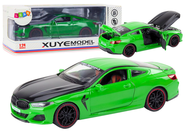 Sports Car Metal Friction Drive Openable Elements 1:24 Green