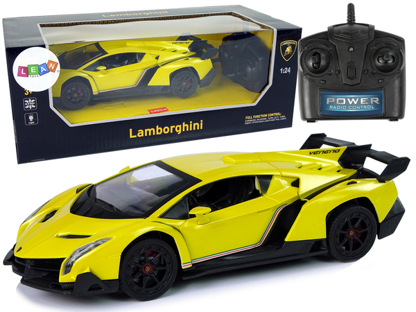 Sports Car R/C 1:24 Lamborghini Veneno Yellow 2.4 G Lights