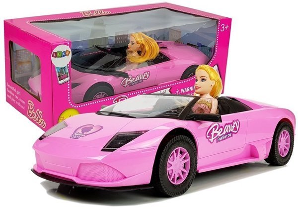 Sports car with a doll Pink