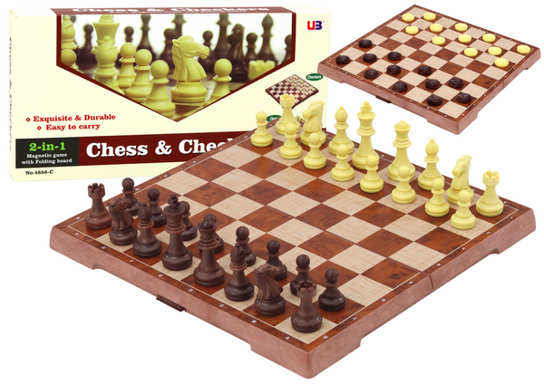 Strategy Game Chess Checkers 2in1 Board