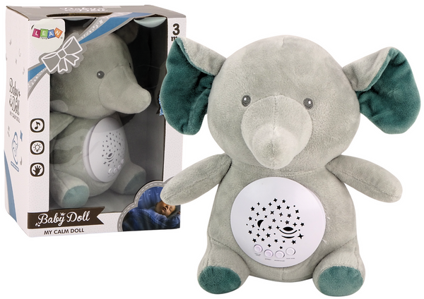 Teddy Bear Elephant Sleeping Melodies Light Star Projector Gray