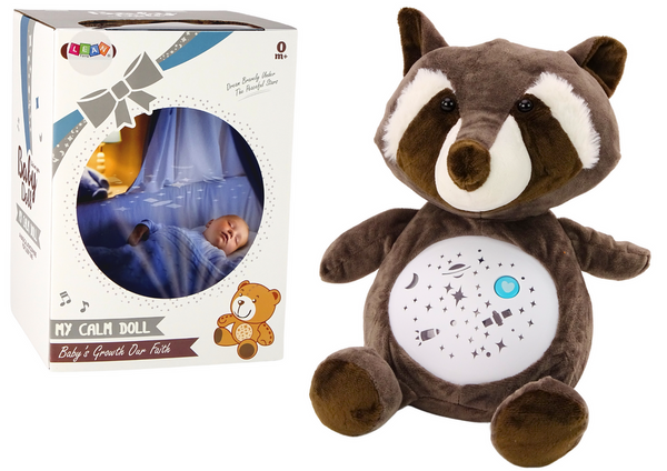 Teddy Bear Sleeping Lights Sounds Night and Day Mode Raccoon