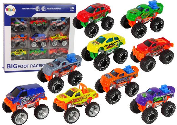 Terrain Cars Resorak Monster Truck Vehicle Set Various Colours 9 pcs.