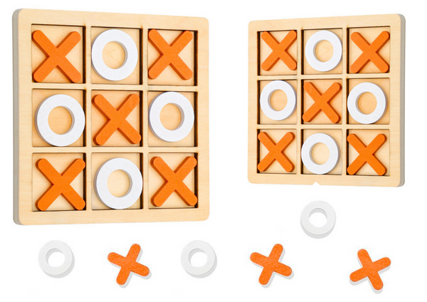 Tic Tac Toe Game Strategic Logic Wooden