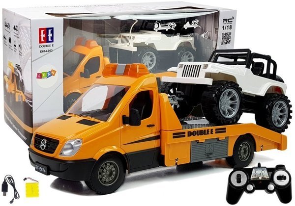 Tow Truck Transporter Mercdes- Benz Remote Controlled 2.4G 1:18 Winch